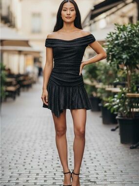 Zara SPARKLY VELVET MINI DRESS